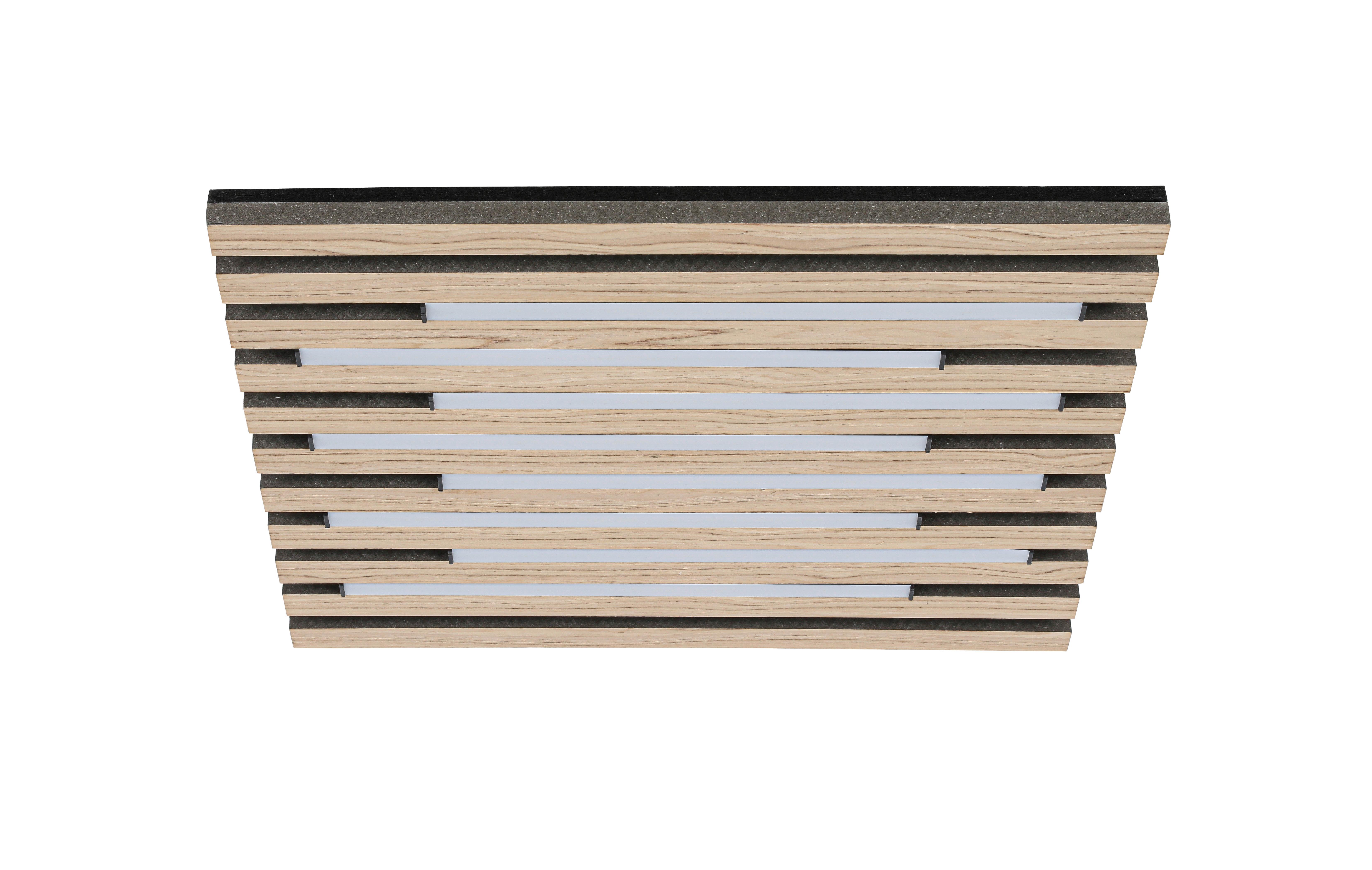 LED-TAKLAMPA RUKO - svart/ekfärgad, Modern, metall/trämaterial (42,5/42,5/5,5cm) - Mömax