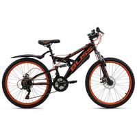 Kinderfahrrad MTB Fully 24" Bliss RH 38cm - Schwarz/Orange, Basics, Metall (180/70/80cm) - KS Cycling