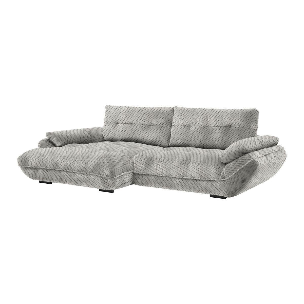 Wohnlandschaft Vivo Lavagrau - Lavagrau/Schwarz, MODERN, Kunststoff/Textil (179/63/317cm) - Premium Living