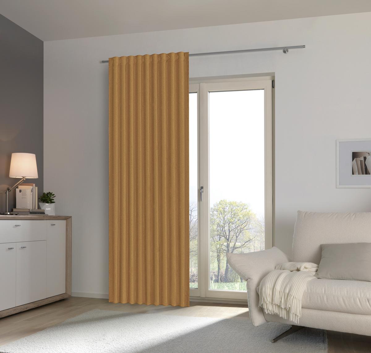 ZASŁONA GOTOWA SURA - curry, Basics, tkanina (140/245cm) - Esposa