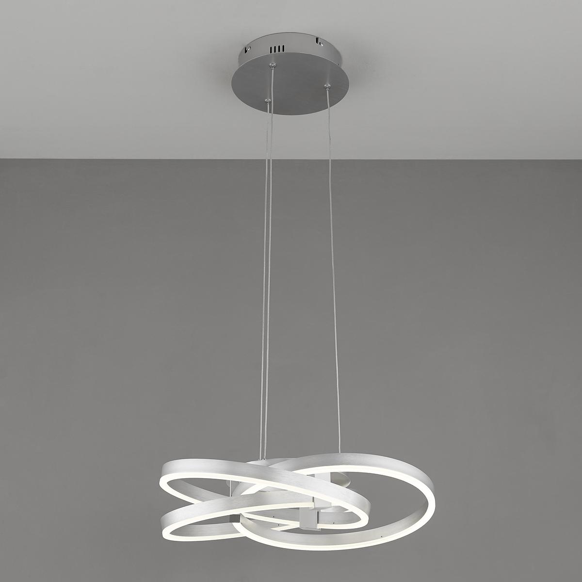 LAMPA WISZĄCA LED 6107960 - kolor aluminiowy, Design, tworzywo sztuczne/metal (55/150cm) - Näve