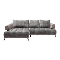 Ecksofa Morgan Grau - Schwarz/Grau, MODERN, Textil/Metall (184/262cm) - Mömax