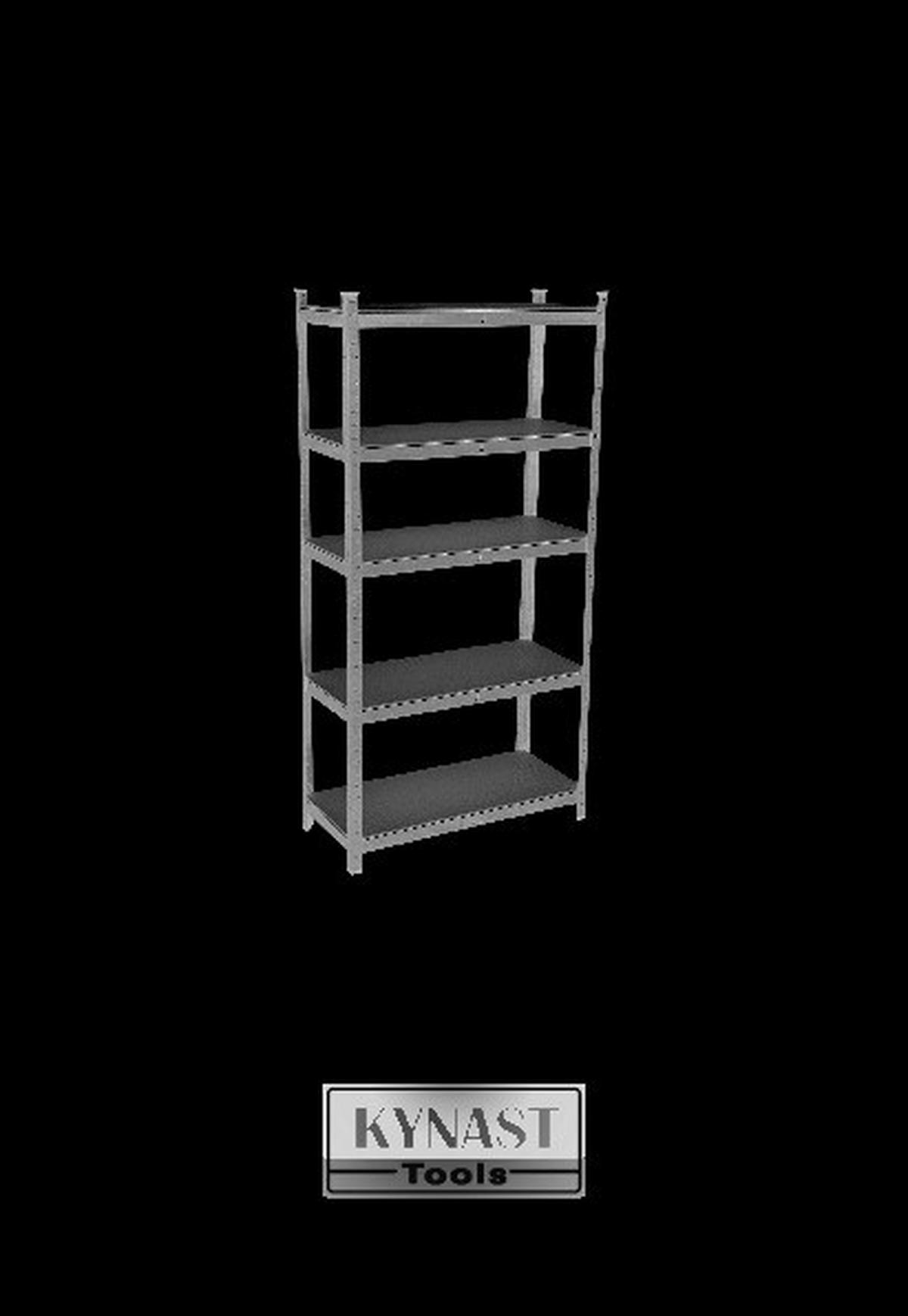 REGAŁ DO DUŻYCH OBCIĄŻEŃ 613-400862 - kolor srebrny, Konventionell, materiał drewnopochodny/metal (90/180/40cm) - Atrigo