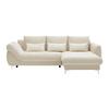 Wohnlandschaft Lux Creme - Chromfarben/Creme, LIFESTYLE, Holz/Holzwerkstoff (263/90/175cm) - Mömax