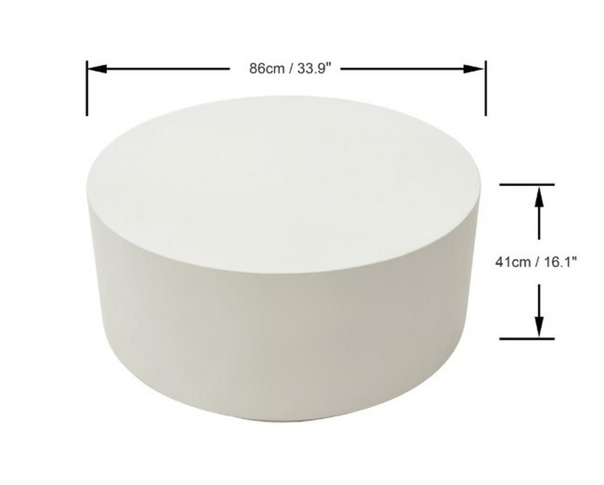 Loungetisch Rome Weiß - Weiß, KONVENTIONELL, Stein (86/41cm) - Gardenson