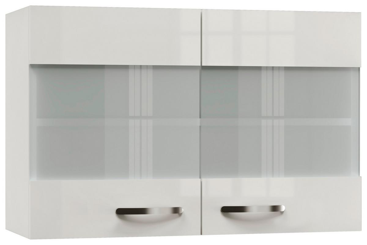 Kuhinjska Zgornja Omarica Alba, Bela, Steklo, Š. 100 Cm - barve nerjavečega jekla/bela, Moderno, kovina/leseni material (100/54,8/32cm) - FlexWell