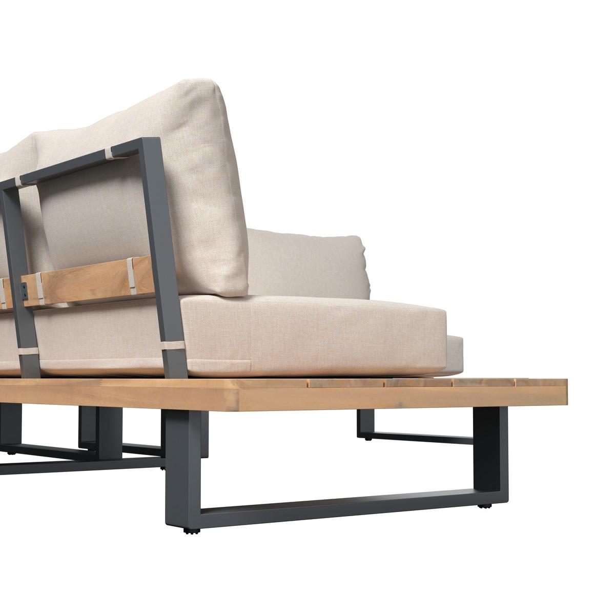 LOUNGEGARNITUR GABRIEL - Akaziefarben, Natur, Holz/Metall (173/73/82cm) - Mömax