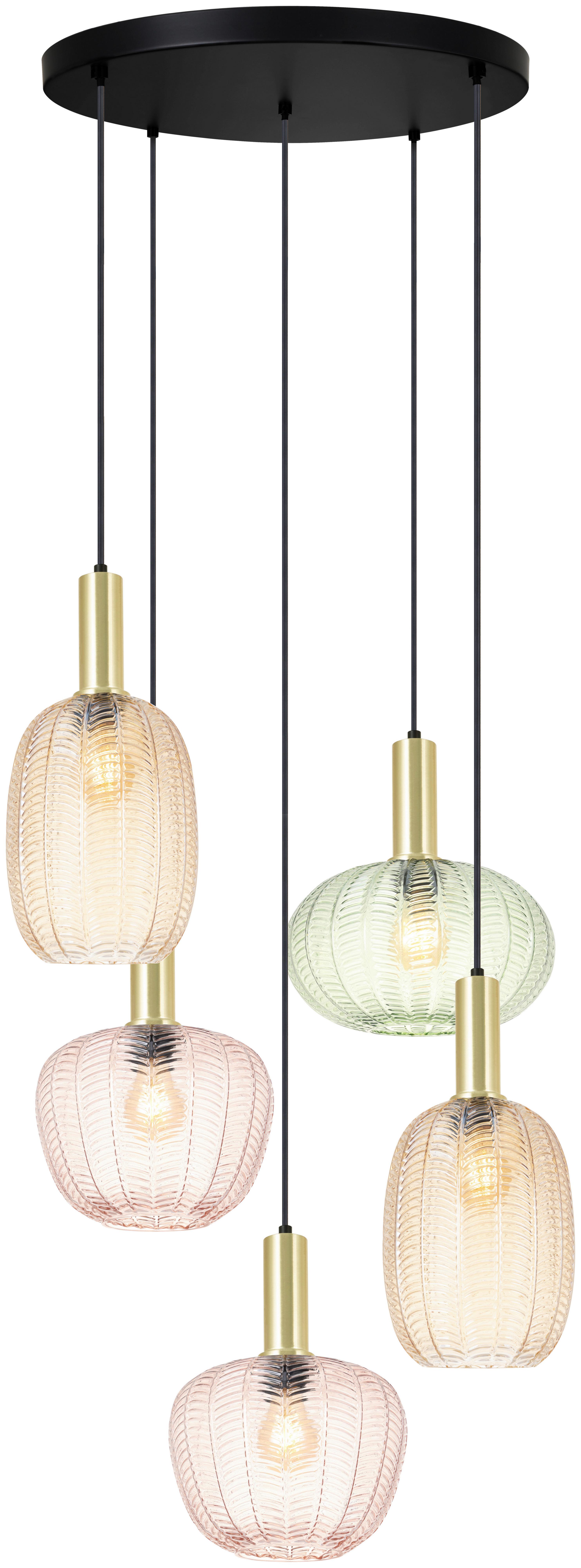 HÄNGLAMPA BUNTI - pink/grön, Modern, metall/glas (65/60/120cm)