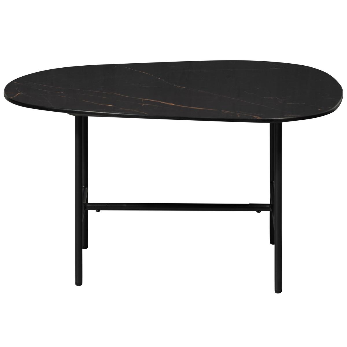 Couchtisch Vajen Schwarz L: 70 cm - Schwarz, Design, Keramik/Metall (70/70/38cm) - Livetastic