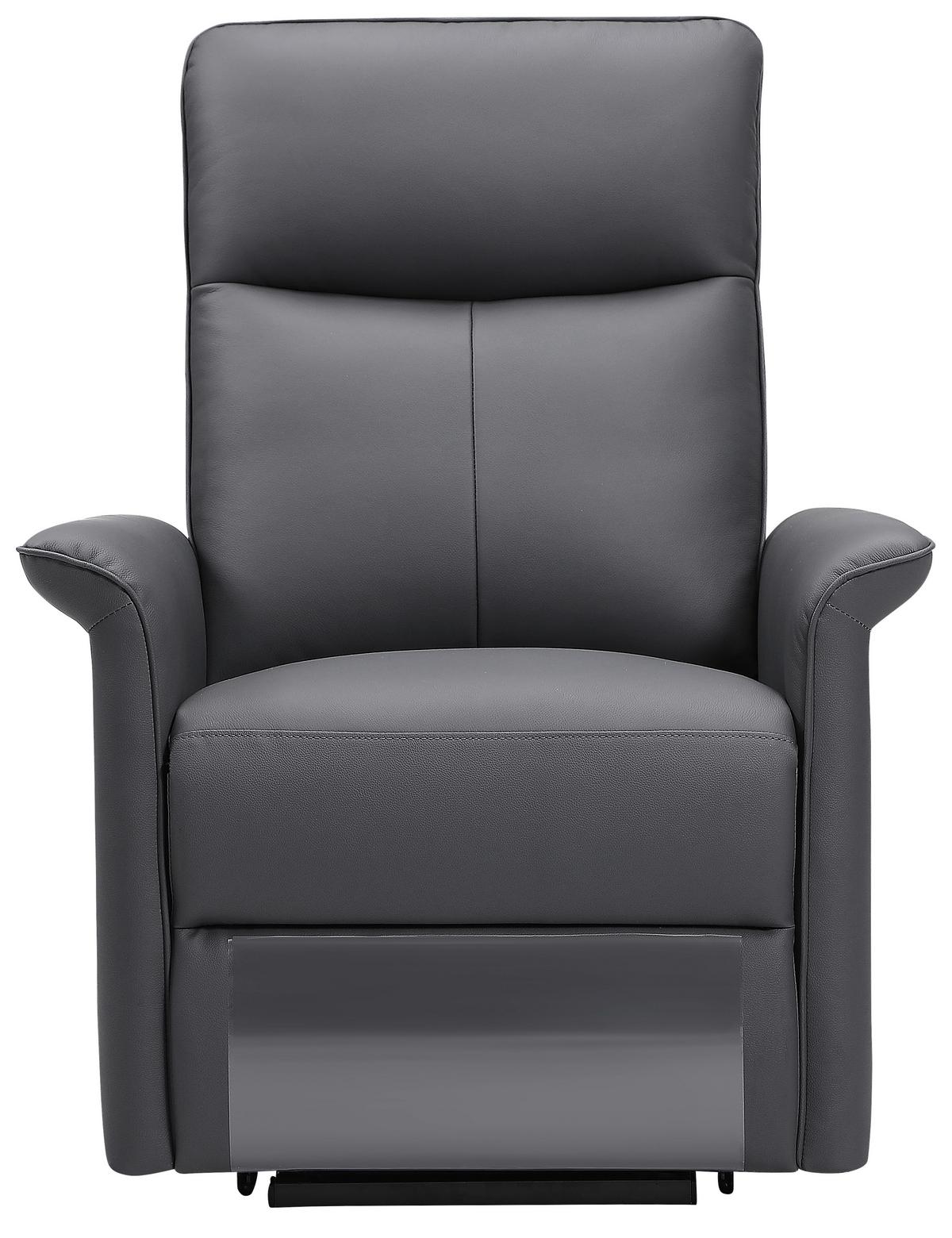 Relaxsessel Carlo Anthrazit - Anthrazit/Schwarz, KONVENTIONELL, Leder/Holz (77/103/84cm) - Mömax