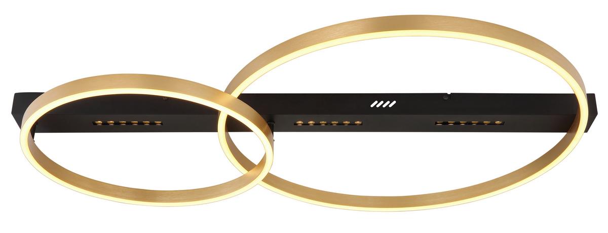 Stropna Led-svetilka Luffy, S Sijalko - zlate barve/črna, Design, kovina/umetna masa (93/58,5/10,2cm)