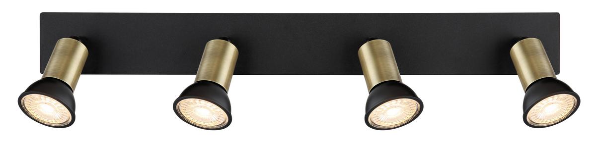 Reflektor Drew - zlate barve/črna, Design, kovina (50/6/9cm) - Globo