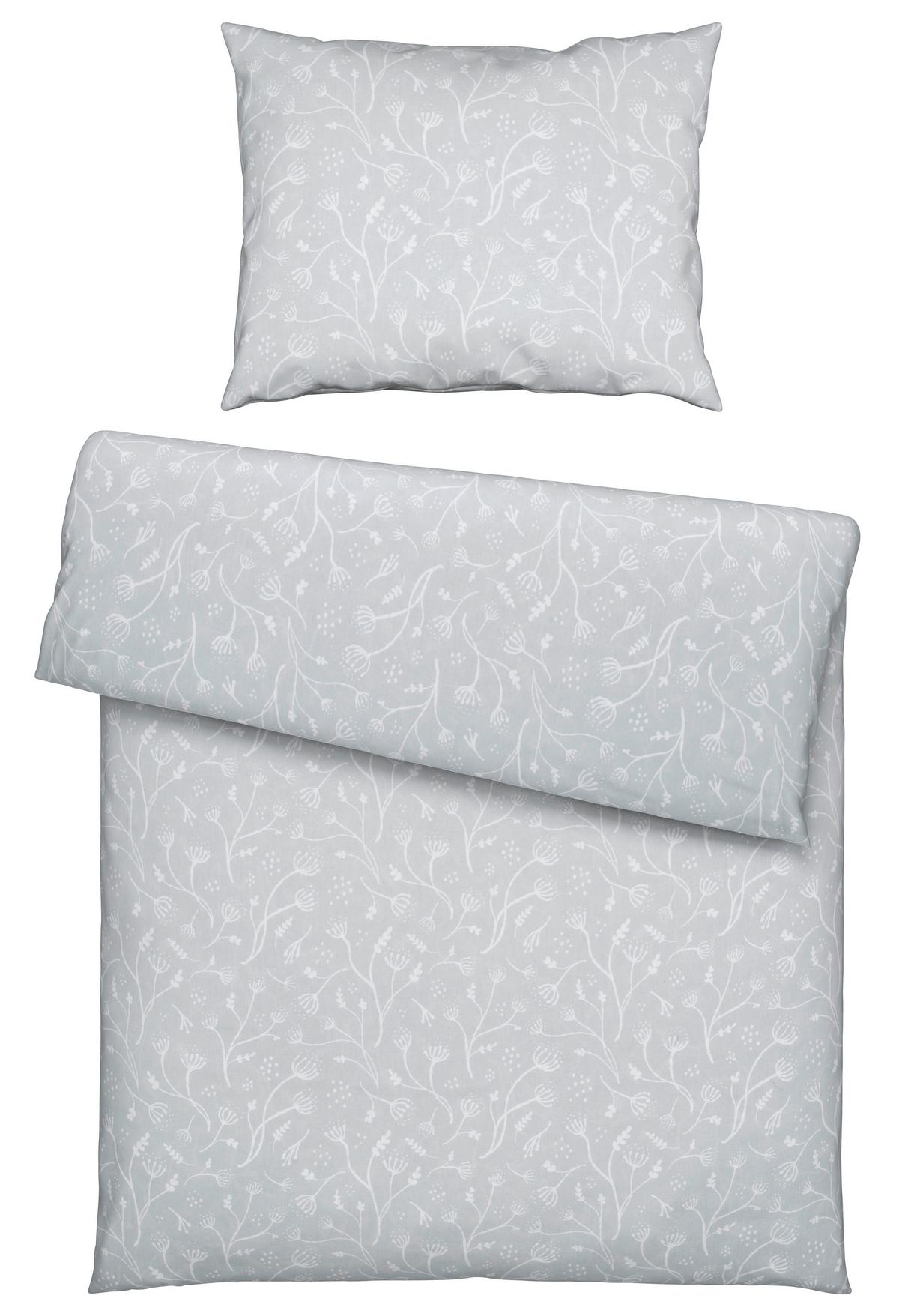 Bettwäsche Frida Hellgrau ca. 140x200cm - Hellgrau, KONVENTIONELL, Textil (140/200cm) - Modern Living