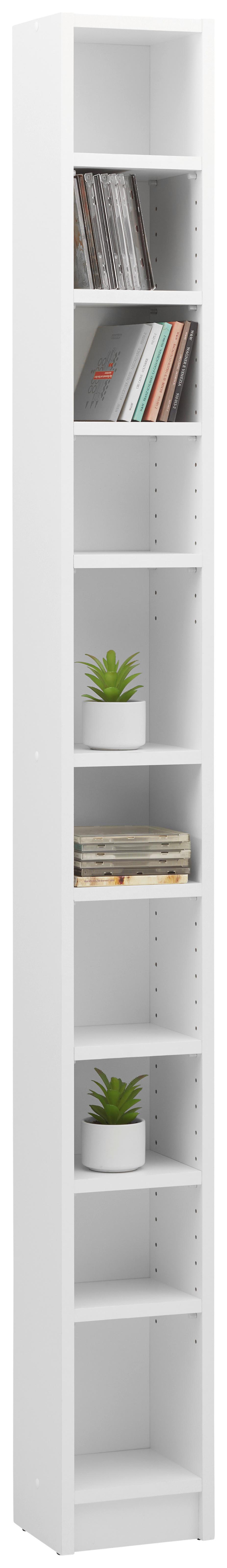 CD-Regal Soul in Perlweiß - Weiß, KONVENTIONELL, Holzwerkstoff/Kunststoff (20/186/17cm) - Mömax