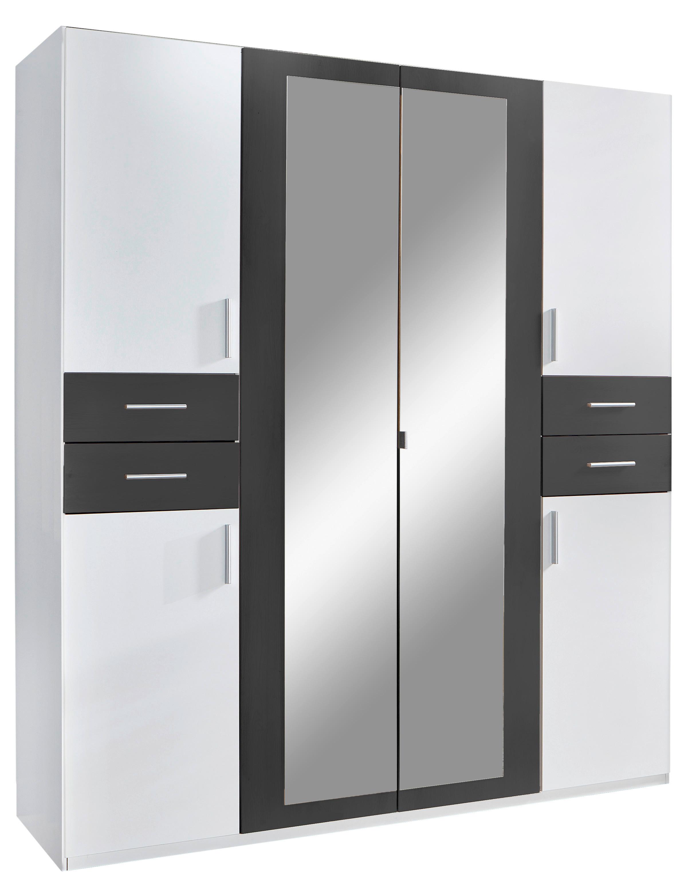 Ormar S Klasičnim Vratima Vegas - bijela/srebrne boje, Basics, drvni materijal (180/208/58cm) - Modern Living