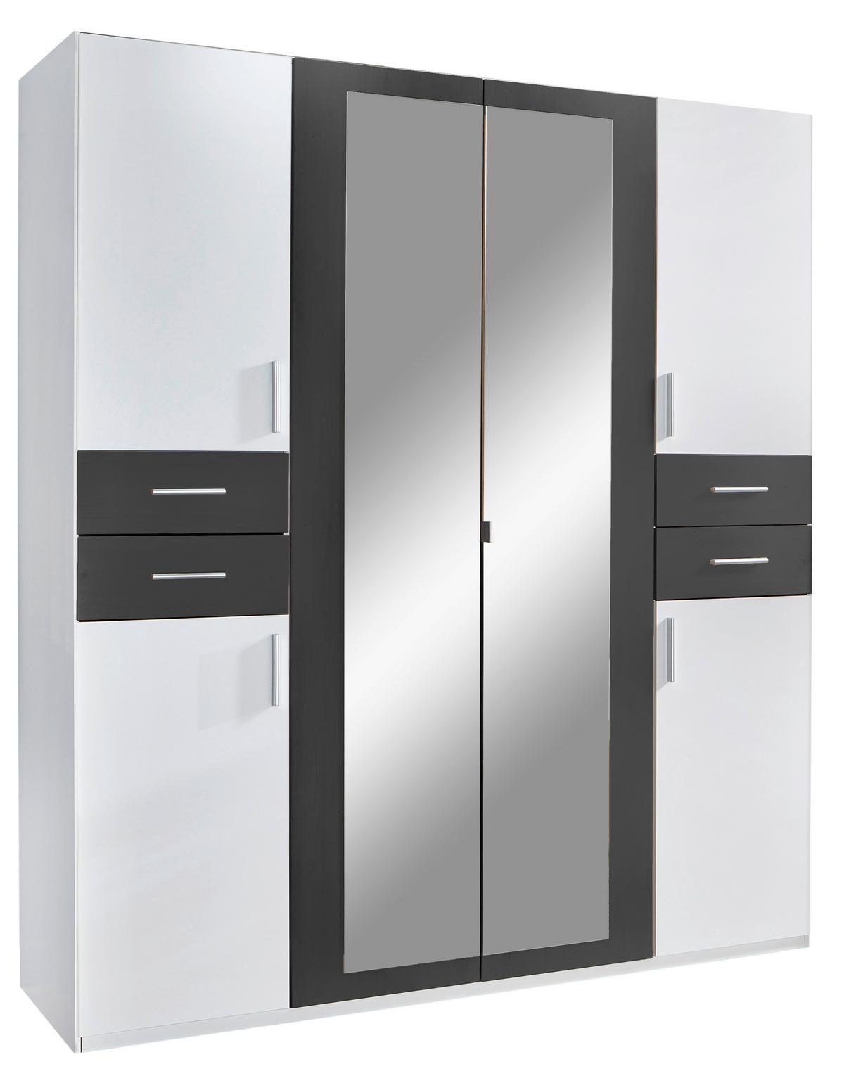 Ormar S Klasičnim Vratima Vegas - bijela/srebrne boje, Basics, drvni materijal (180/208/58cm) - Modern Living