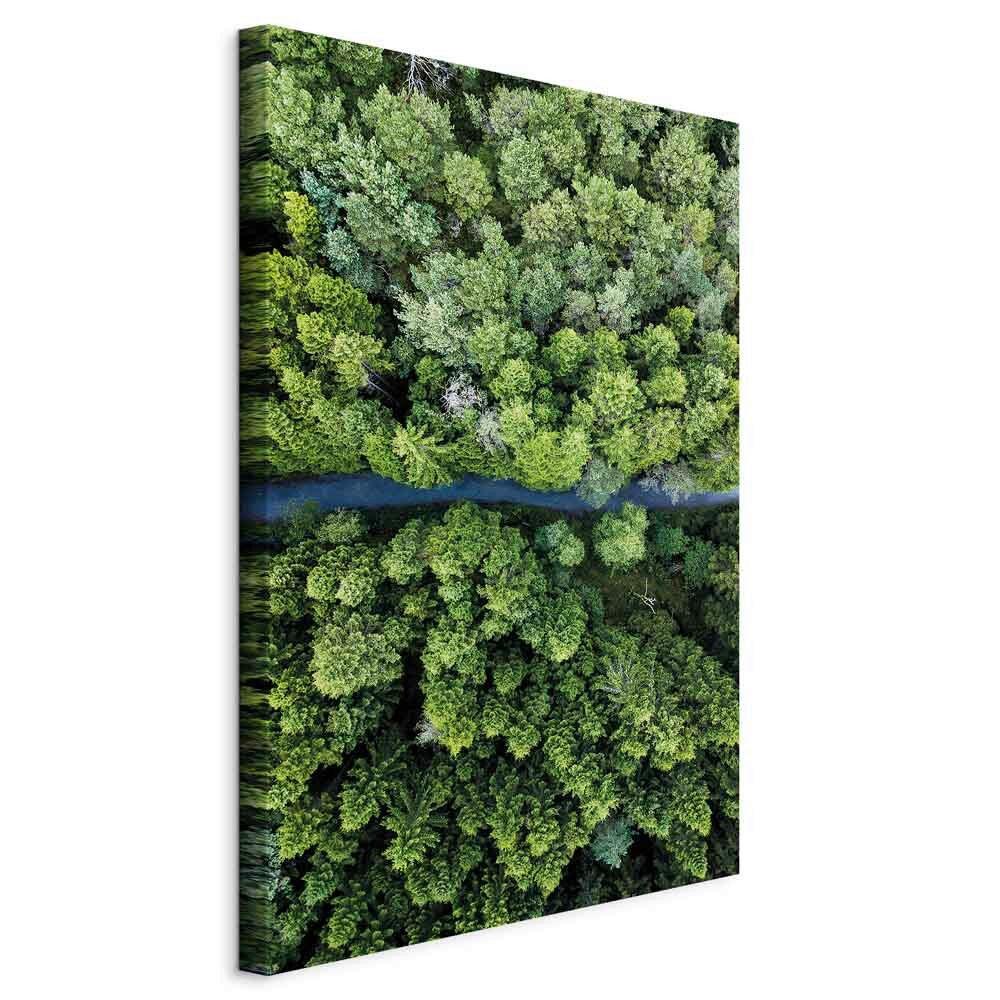 Slika Na Platnu Road Through Forest - svetlo modra/zelena, Basics, tekstil/leseni material (40/60/1.2cm) - artgeist
