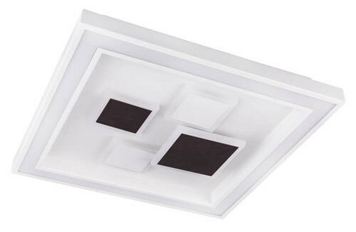 Led Svjetiljka Stropna 48405-50q - bijela/opalna, Design, metal/plastika (48/48/7cm) - Globo