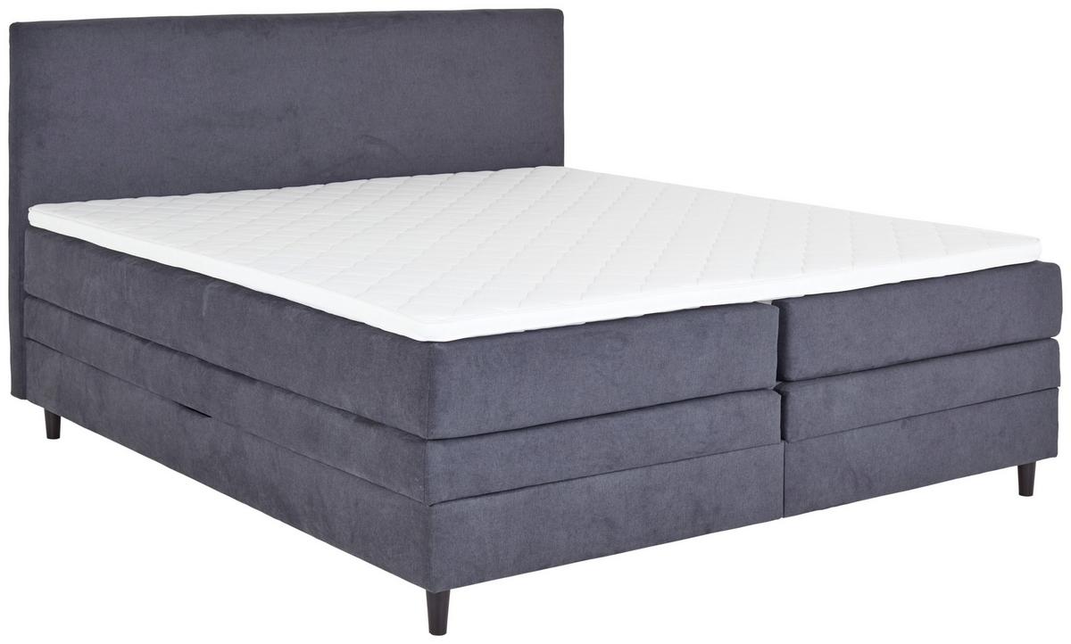 Boxspring Krevet Kleopatra - antracit, Konvencionalno, drvni materijal/tekstil (180/200cm) - Modern Living