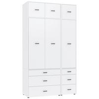 Kleiderschrank Kivo Weiß - Schwarz/Weiß, Basics, Holzwerkstoff/Kunststoff (135/239,40/52,1cm) - Based