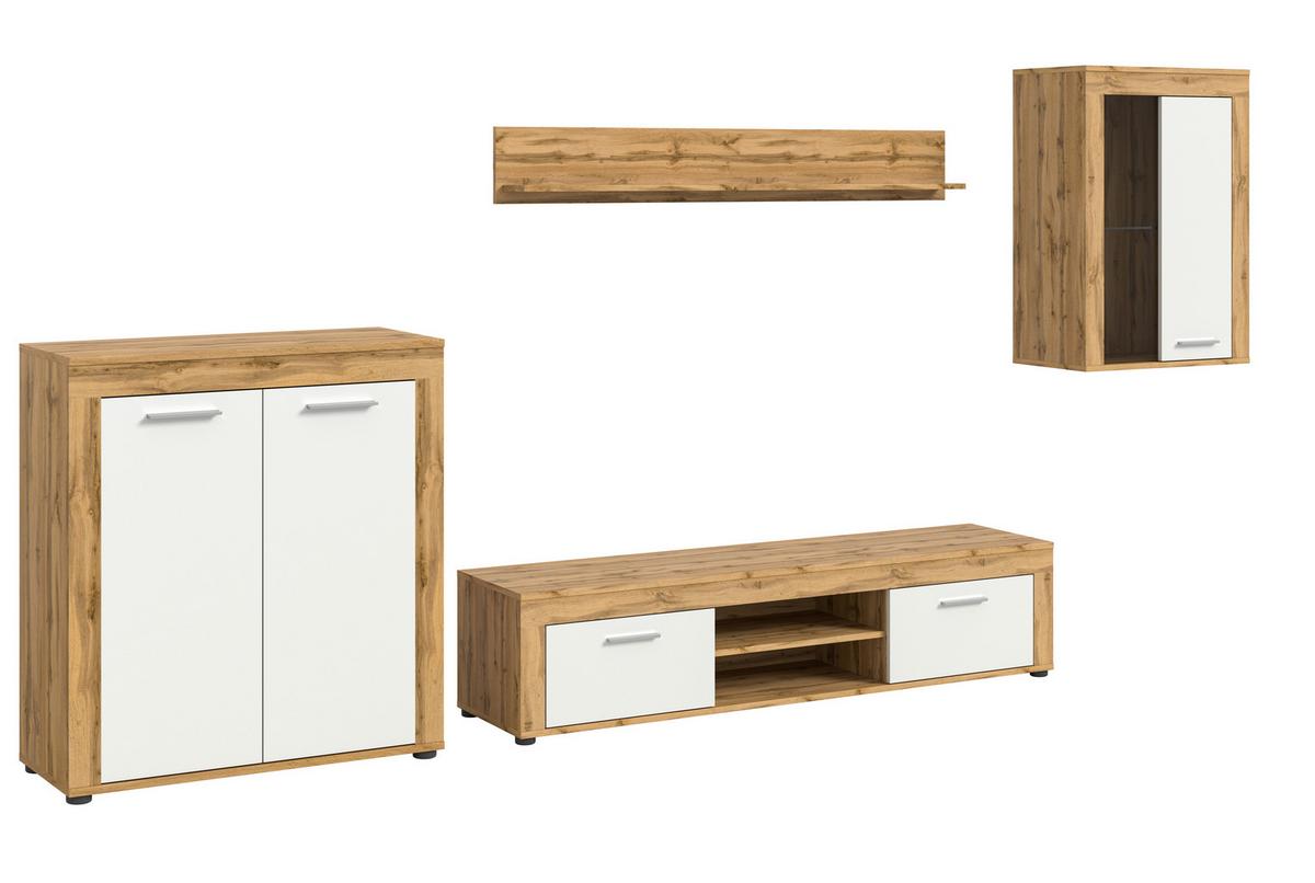 ANSAMBLU MOBILIER CAMERA DE Z JAM - stejar Wotan, Design, sticlă/material pe bază de lemn (330/169/35cm) - Modern Living