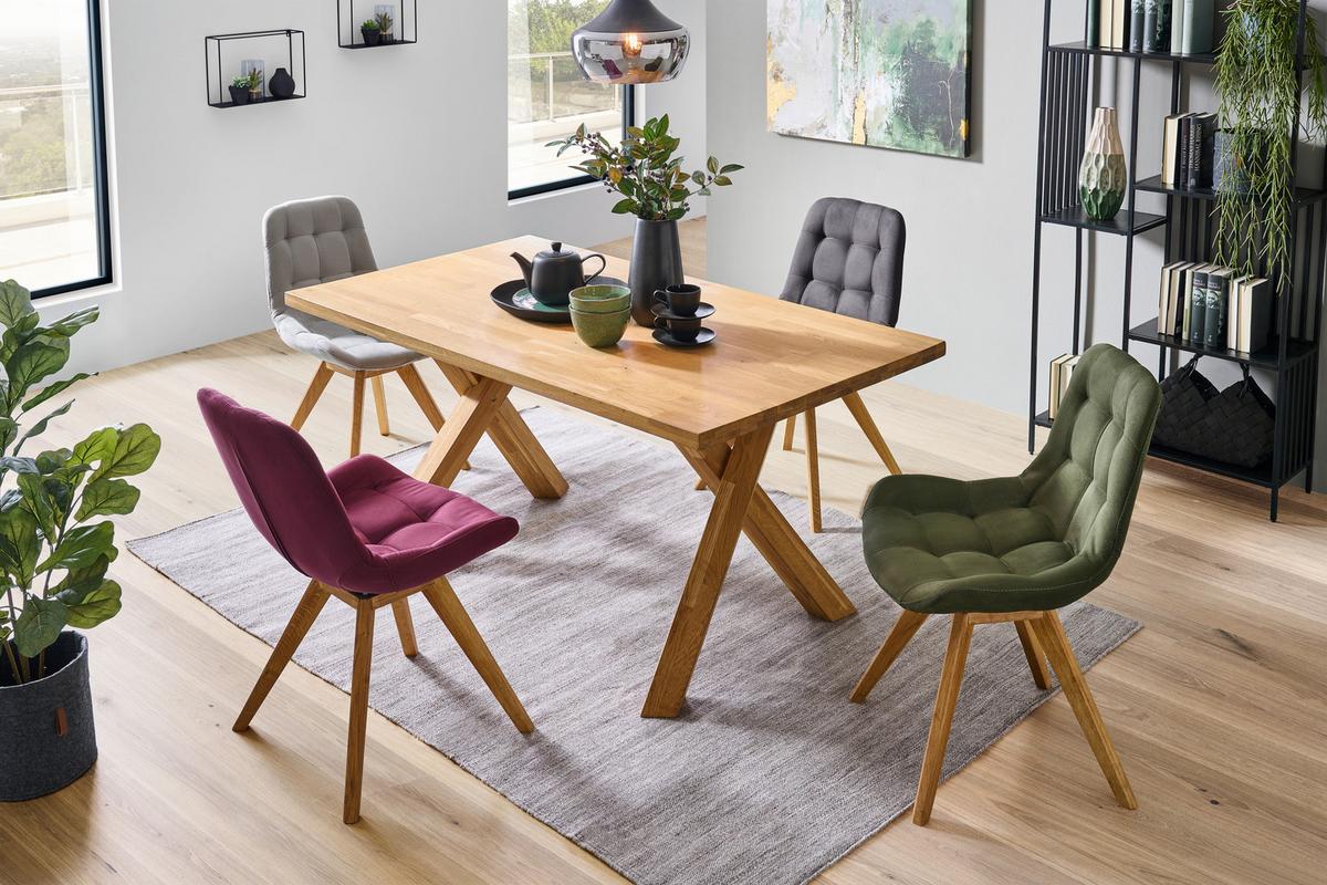 KRZESŁO BELFAST - jasnoszary, Konventionell, tkanina/drewno (56/84/63cm) - Carryhome