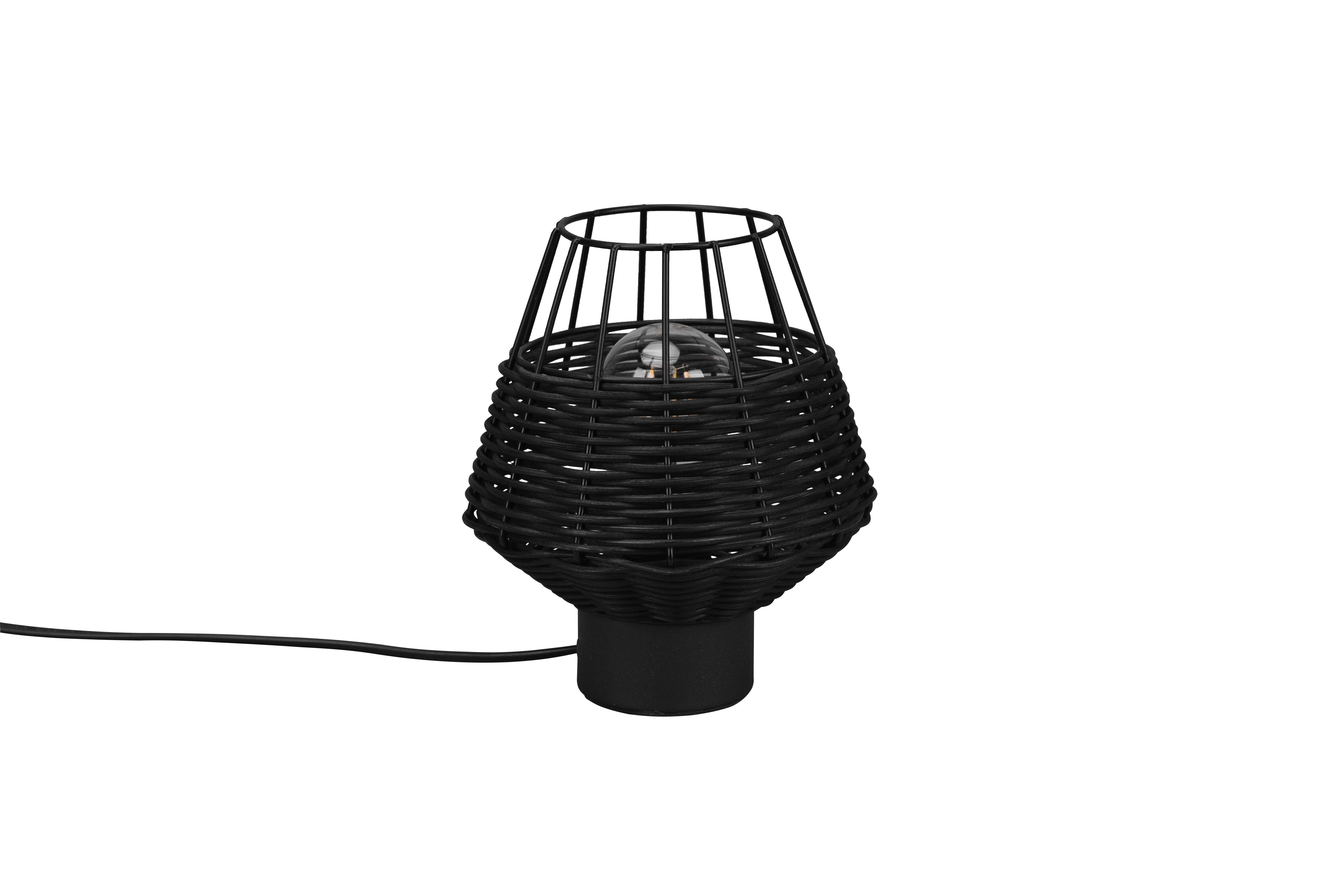 LAMPA STOŁOWA R51261002 BORKA - czarny, Romantik / Landhaus, metal/drewno (17,5/20cm)