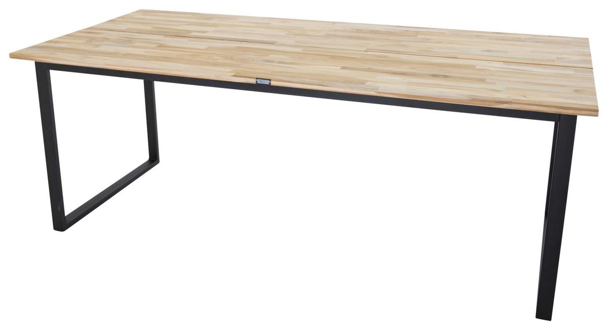 ESSTISCH CIREBON - Schwarz/Teakfarben, Design, Holz/Metall (200/90/75cm) - Livetastic