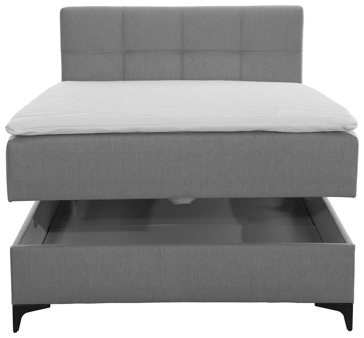 Boxbett Freddie ca. 120x200 Dunkelgrau - Dunkelgrau/Schwarz, MODERN, Textil (120/200cm) - MID.YOU