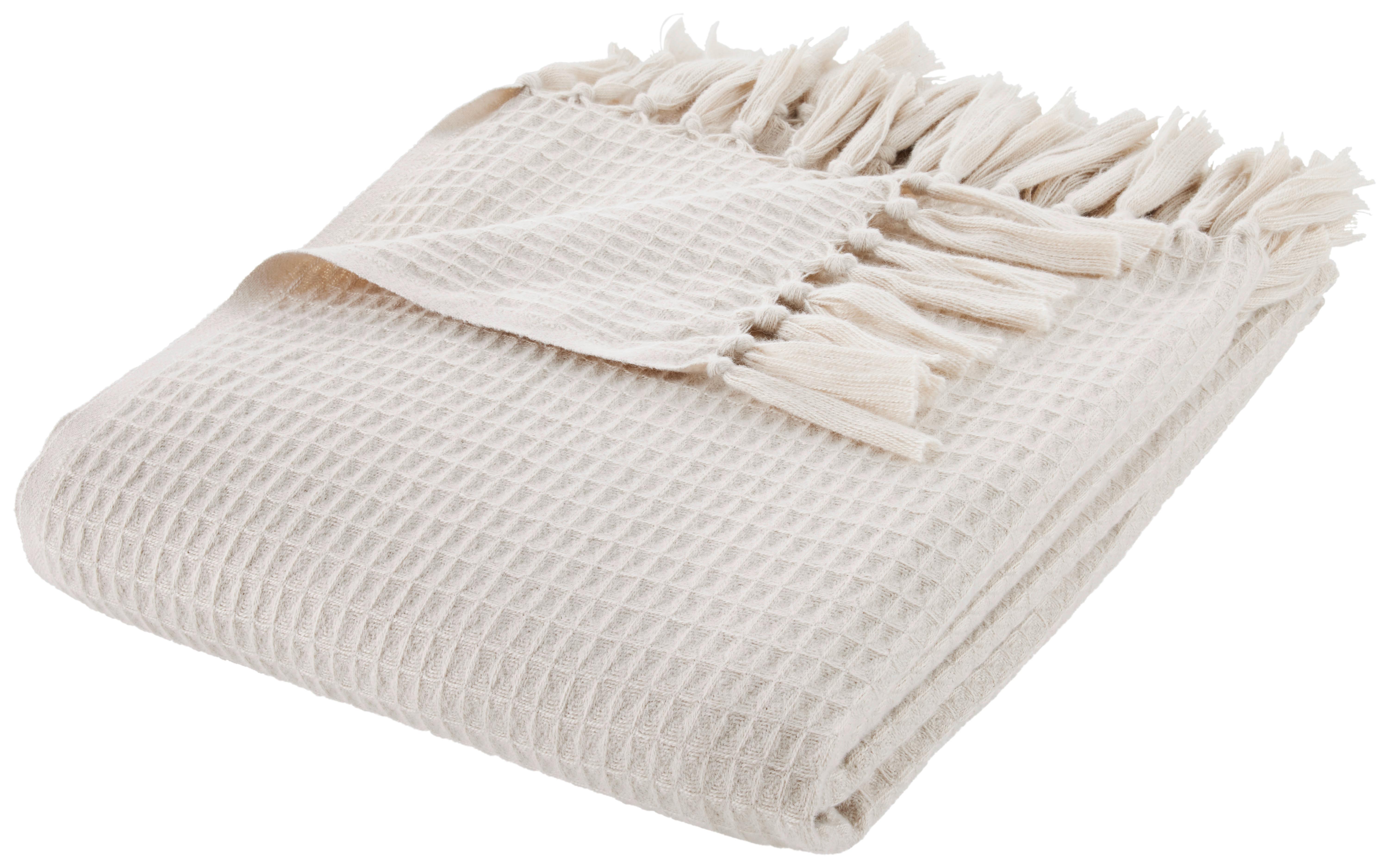 Decke Susa in Creme ca. 140x180cm - Creme, MODERN, Textil (140/180cm) - Modern Living