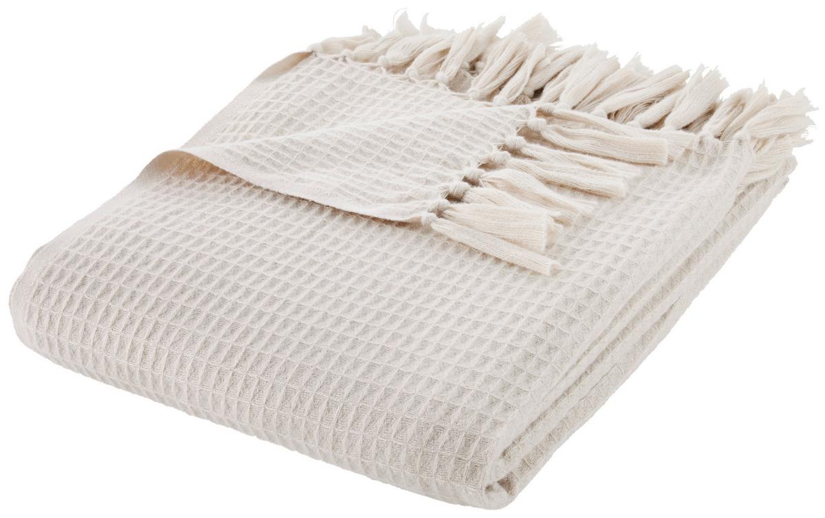 Decke Susa in Creme ca. 140x180cm - Creme, MODERN, Textil (140/180cm) - Modern Living