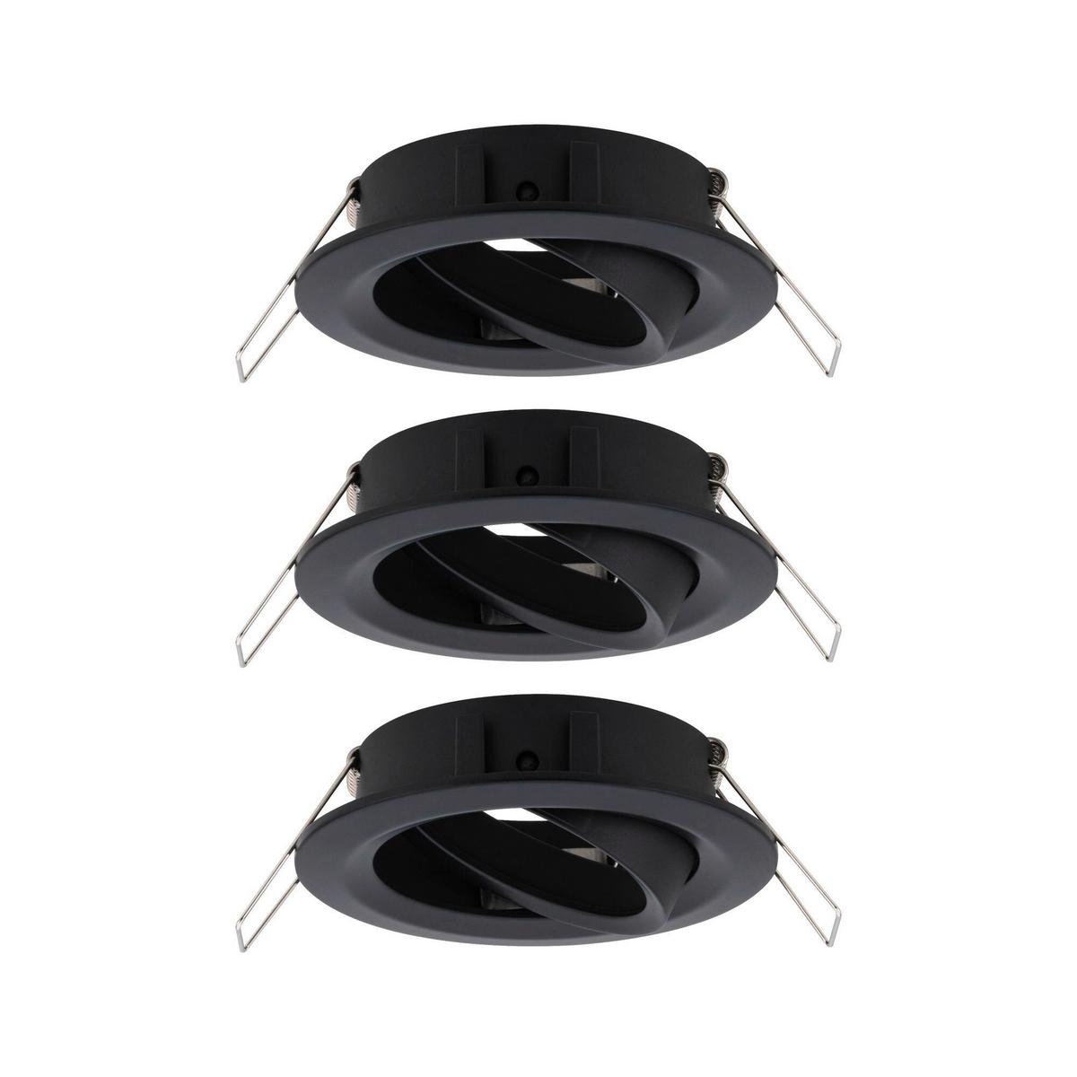 Deckenleuchte Choose! Spot Set max. 10 Watt, 3-teilig - Schwarz/Alufarben, Basics, Metall (8,4cm) - Paulmann