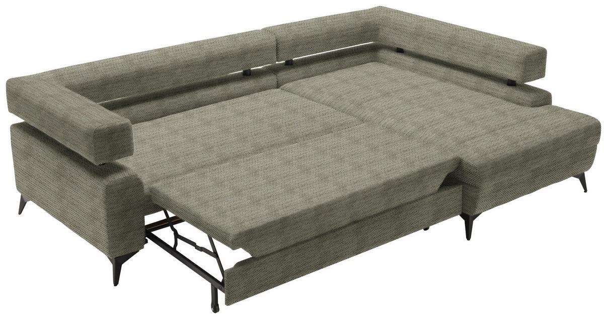 Kutna Garnitura Rosalie - maslinasto zelena/crna, Konvencionalno, tekstil/metal (265/184cm) - Modern Living