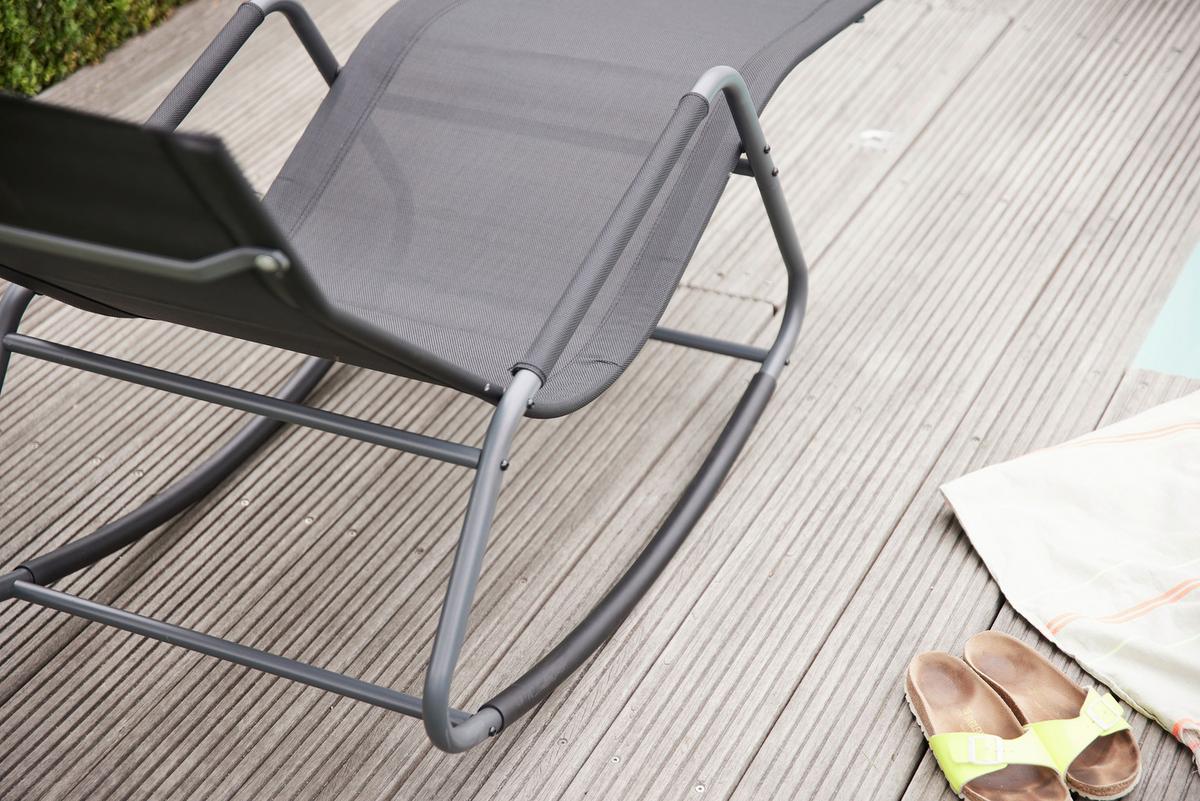 Sienna Garden Relaxliege ca.57x81x143cm Schwarz - Schwarz, KONVENTIONELL, Kunststoff/Textil (57/81/143cm) - Siena Garden