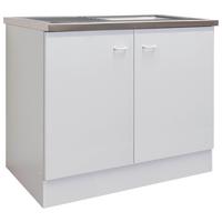 Spülenunterschrank Speed Weiß - Hellgrau/Weiß, KONVENTIONELL, Holzwerkstoff/Kunststoff (100/85/50cm)