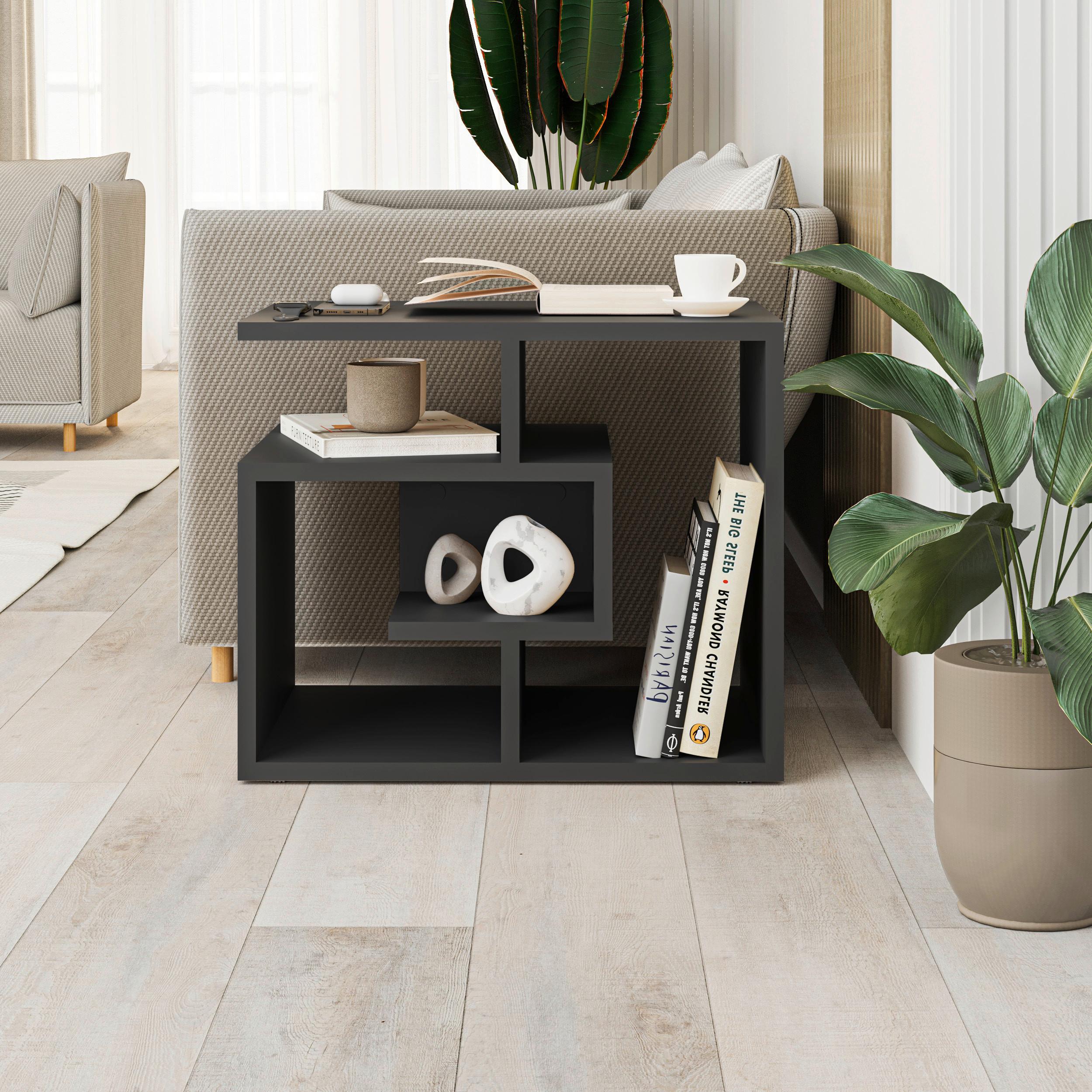 Couchtisch Labirent ca. 54x45x40 cm Anthrazit - Anthrazit, Design, Holzwerkstoff (54/45/40cm) - Livetastic