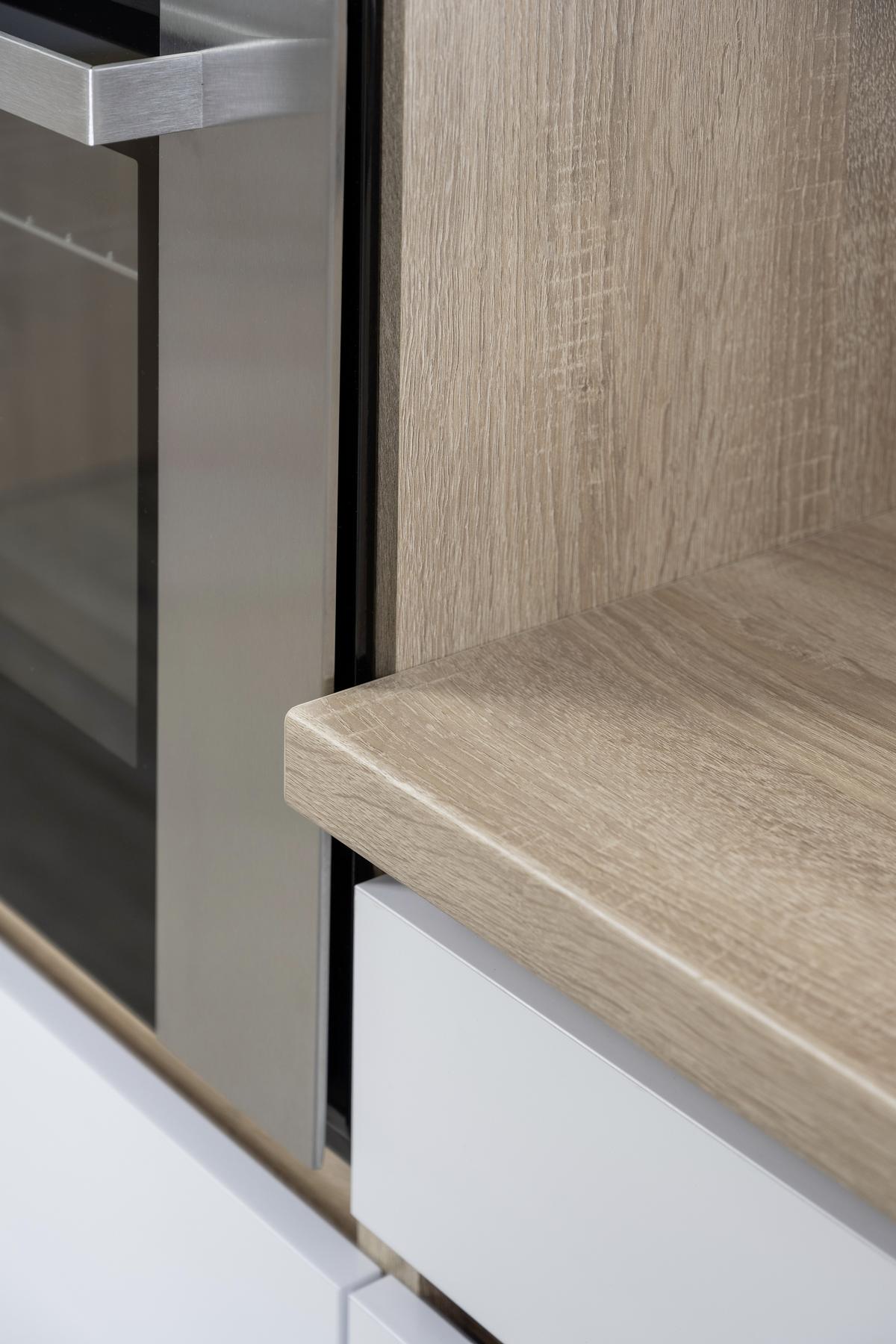 Küchenblock Premium Eiche B: ca. 280 cm - Eichefarben/Weiß, MODERN, Holzwerkstoff (280cm) - Respekta