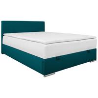 Tapecirani Krevet Cosi - boje petroleja/boje kroma, Konvencionalno, drvo/metal (140/200cm)