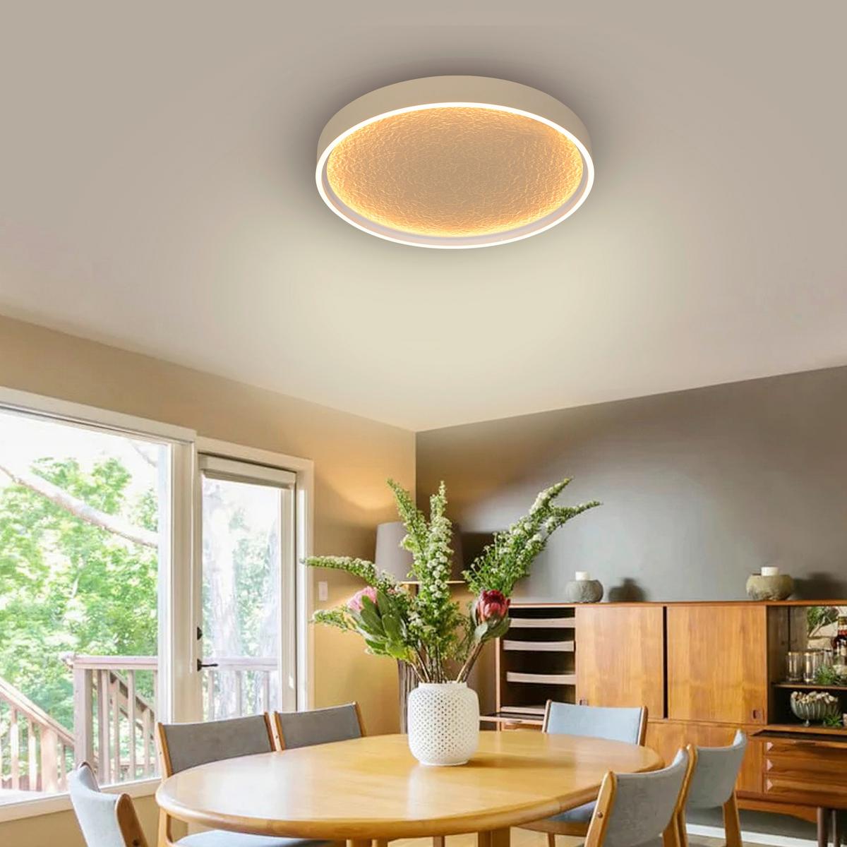 LAMPA SUFITOWA LED 9069-113L BORMES - kolor piaskowy, Basics, tworzywo sztuczne/metal (60/6,5cm)