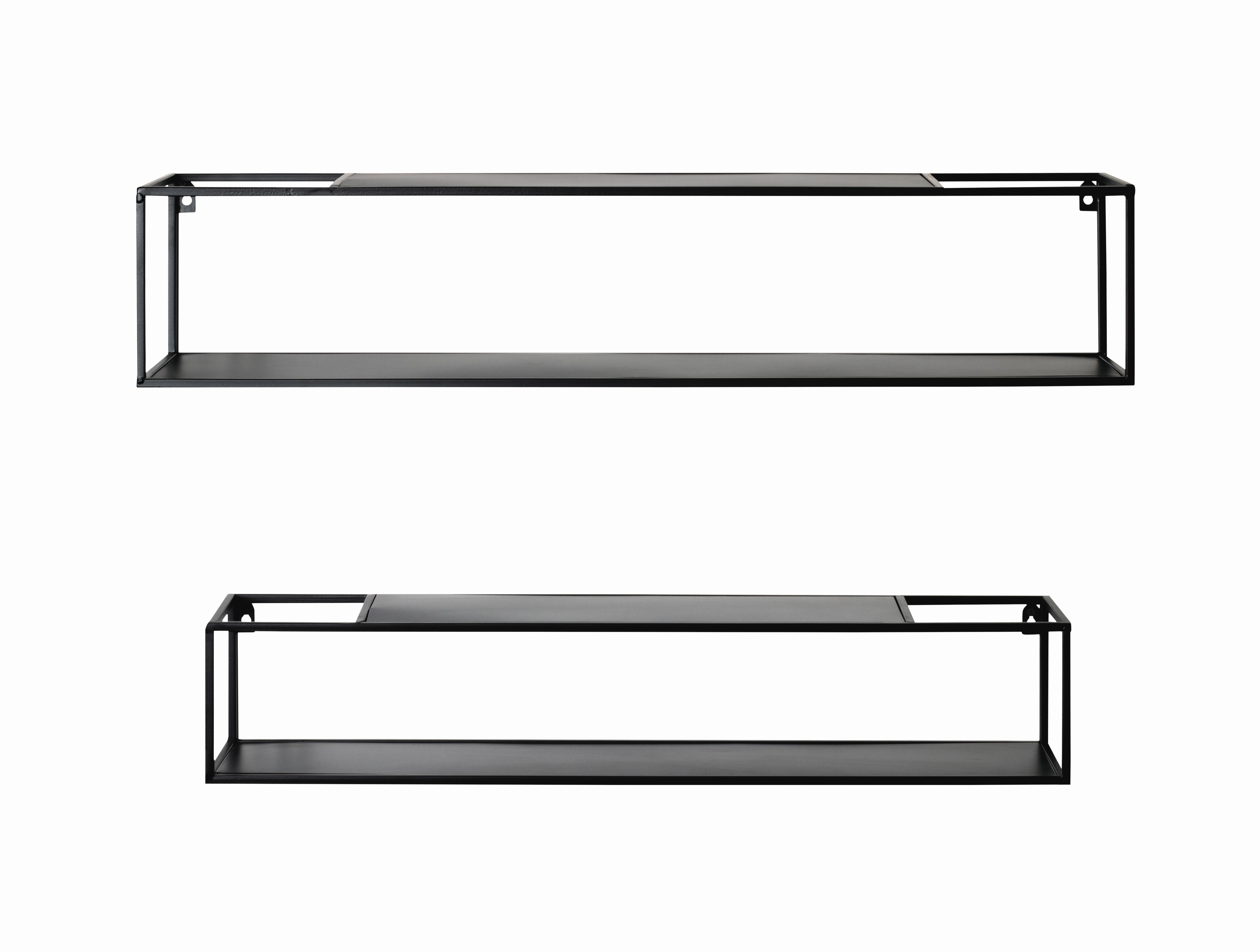 ZESTAW REGAŁÓW ŚCIENNYCH LEICESTER SM -LOMOCO- - czarny, Modern, metal (85/75/17/14/17/14cm) - Lomoco