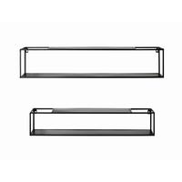 ZESTAW REGAŁÓW ŚCIENNYCH LEICESTER SM -LOMOCO- - czarny, Modern, metal (85/75/17/14/17/14cm) - Lomoco