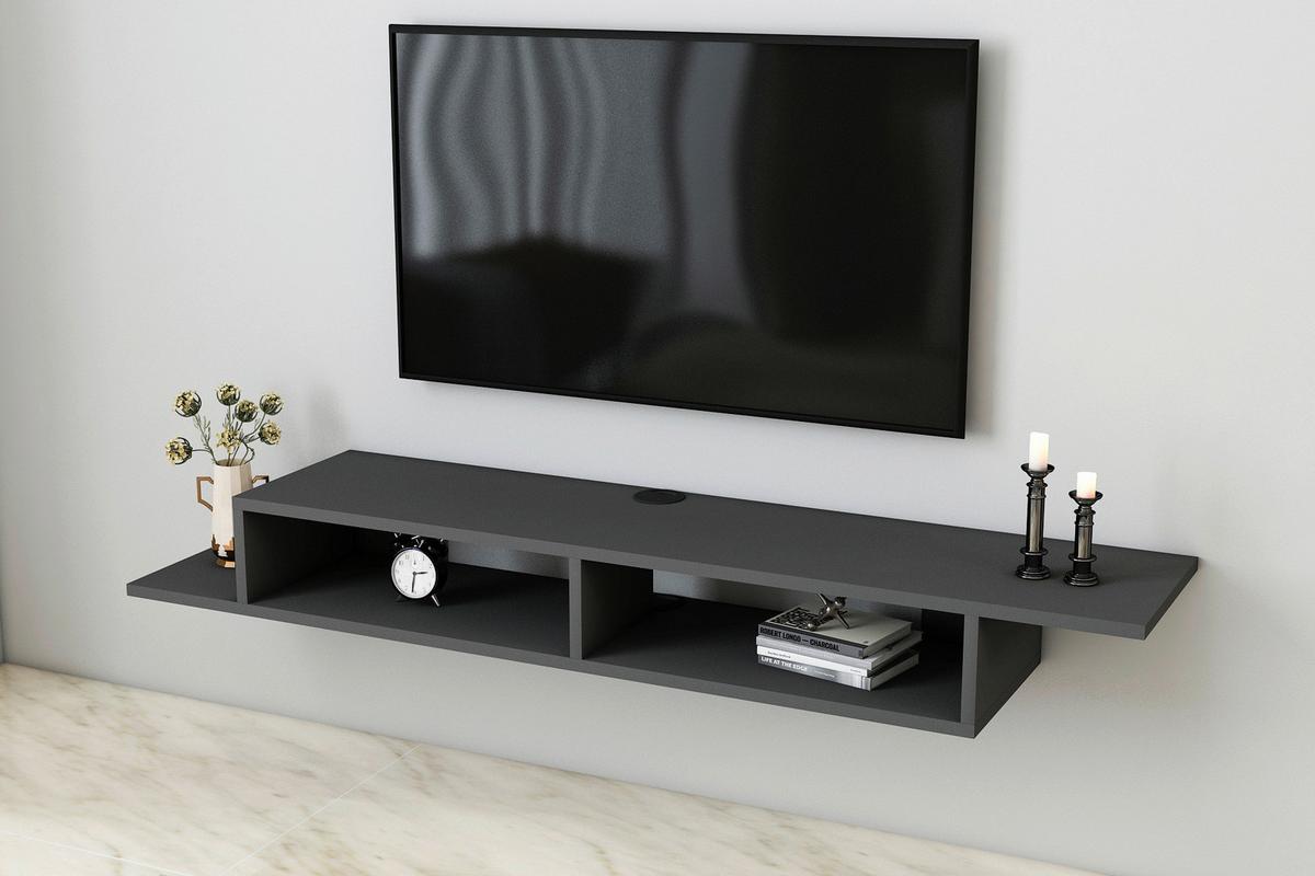 Wandboard Artemis ca. 149x14,4x30 cm Anthrazit - Anthrazit, Design, Holzwerkstoff (149/16,4/29,6cm) - Livetastic