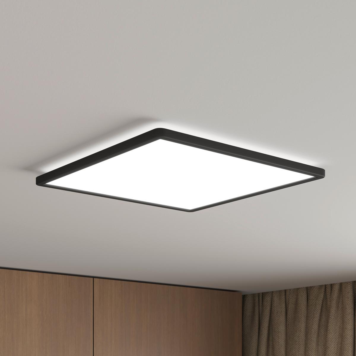 LAMPA SUFITOWA LED GIGA 8 *SBN* - czarny, Basics, tworzywo sztuczne (42/42/2,9cm) - Novel
