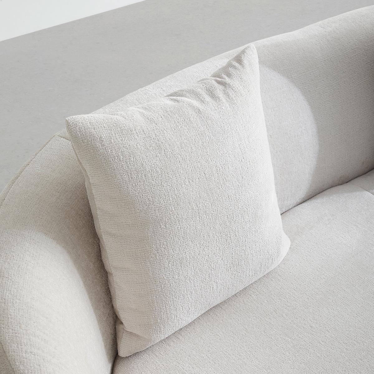 Bigsofa Leonas in Beige runde Form, inkl. 2 Kissen - Beige/Schwarz, MODERN, Kunststoff/Textil (235/72/110cm) - Premium Living