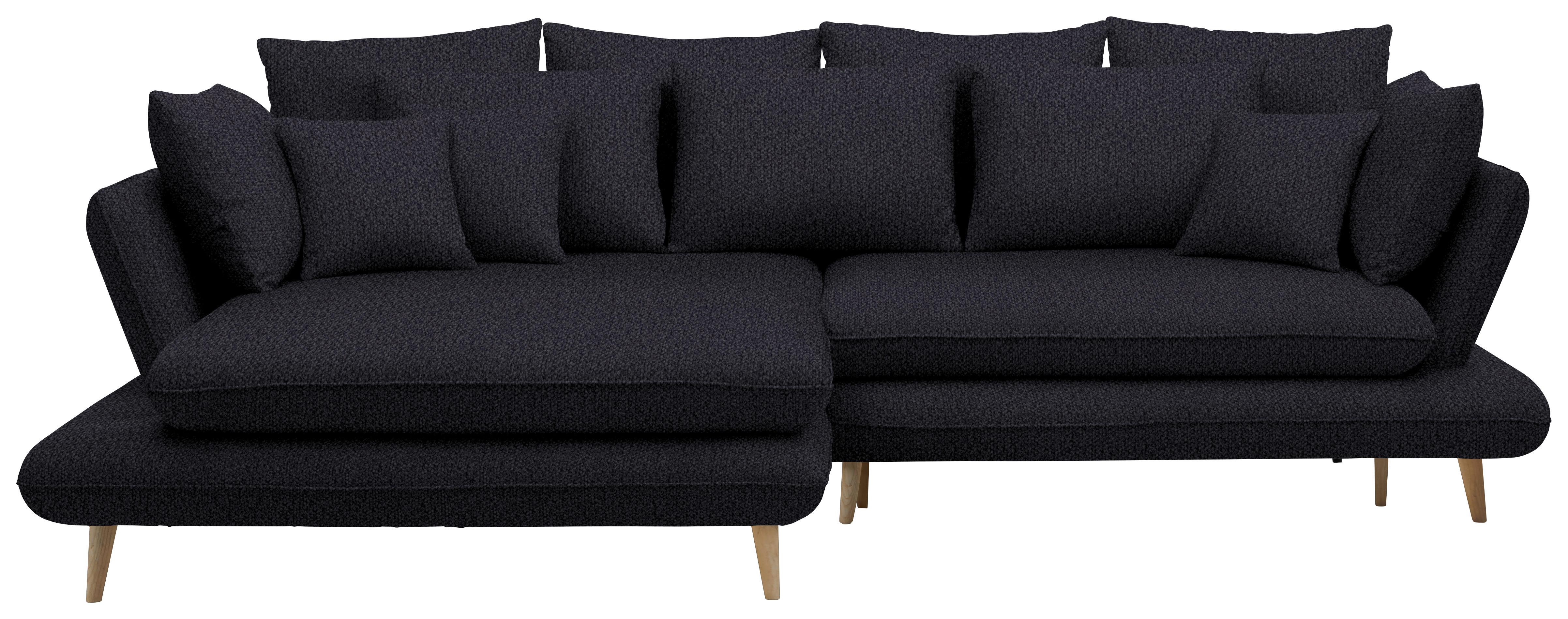 Ecksofa Monte Schwarz - Schwarz/Naturfarben, ROMANTIK / LANDHAUS, Holz/Textil (181/283cm) - Based