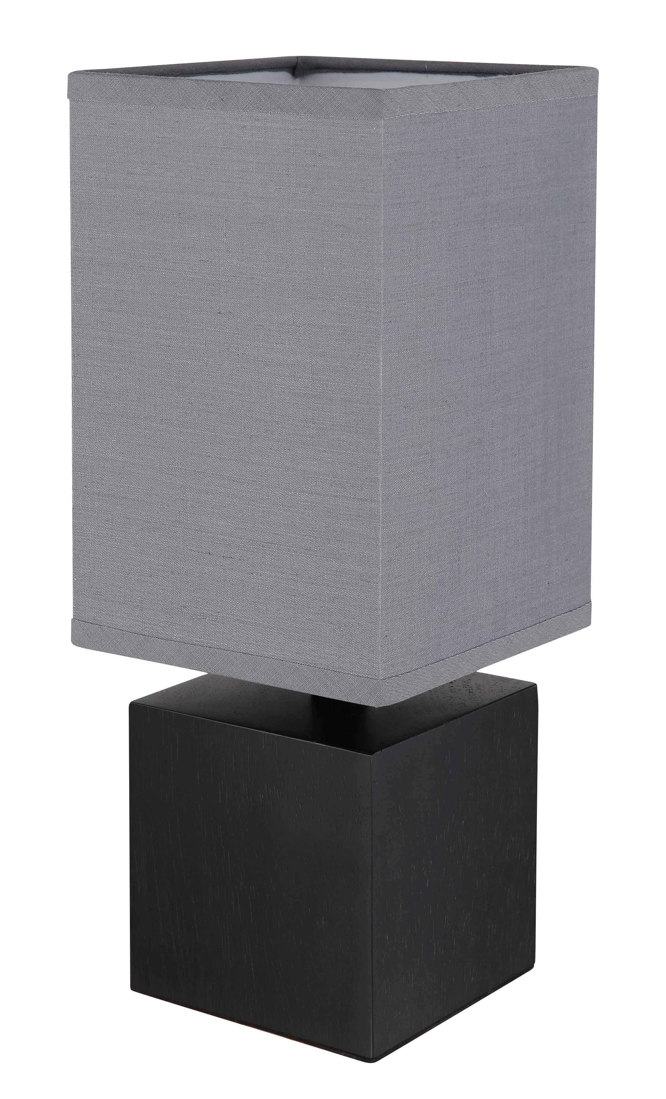 Tischleuchte Valentino in Anthrazit max. 7 Watt - Anthrazit/Schwarz, KONVENTIONELL, Holz/Textil (12/12/30cm) - Globo