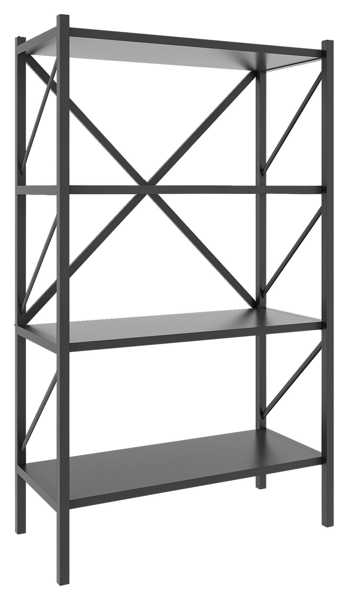 Regal Insasi, Siva - antracit, Moderno, leseni material (66/121/34cm) - MID.YOU