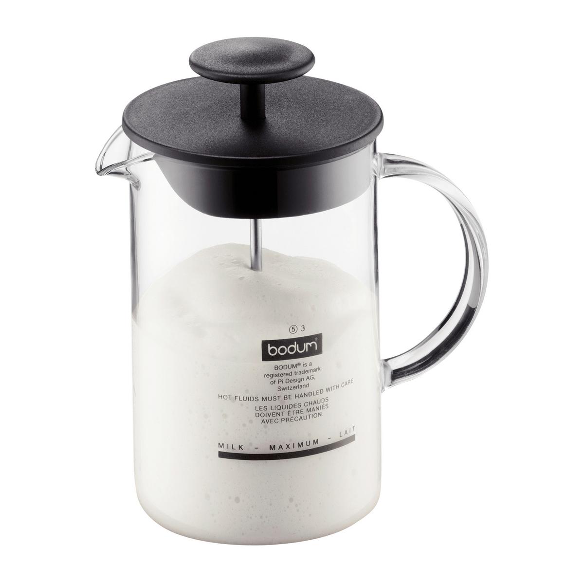 Milchschäumer Bodum Klar/Schwarz - Schwarz, KONVENTIONELL, Glas (13/18/10cm) - Bodum