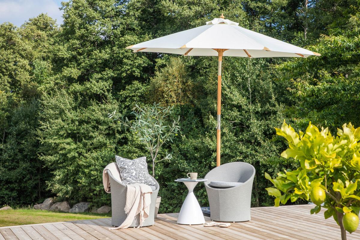 SONNENSCHIRM CEROX - Weiß, KONVENTIONELL (270/250cm) - Gardenson