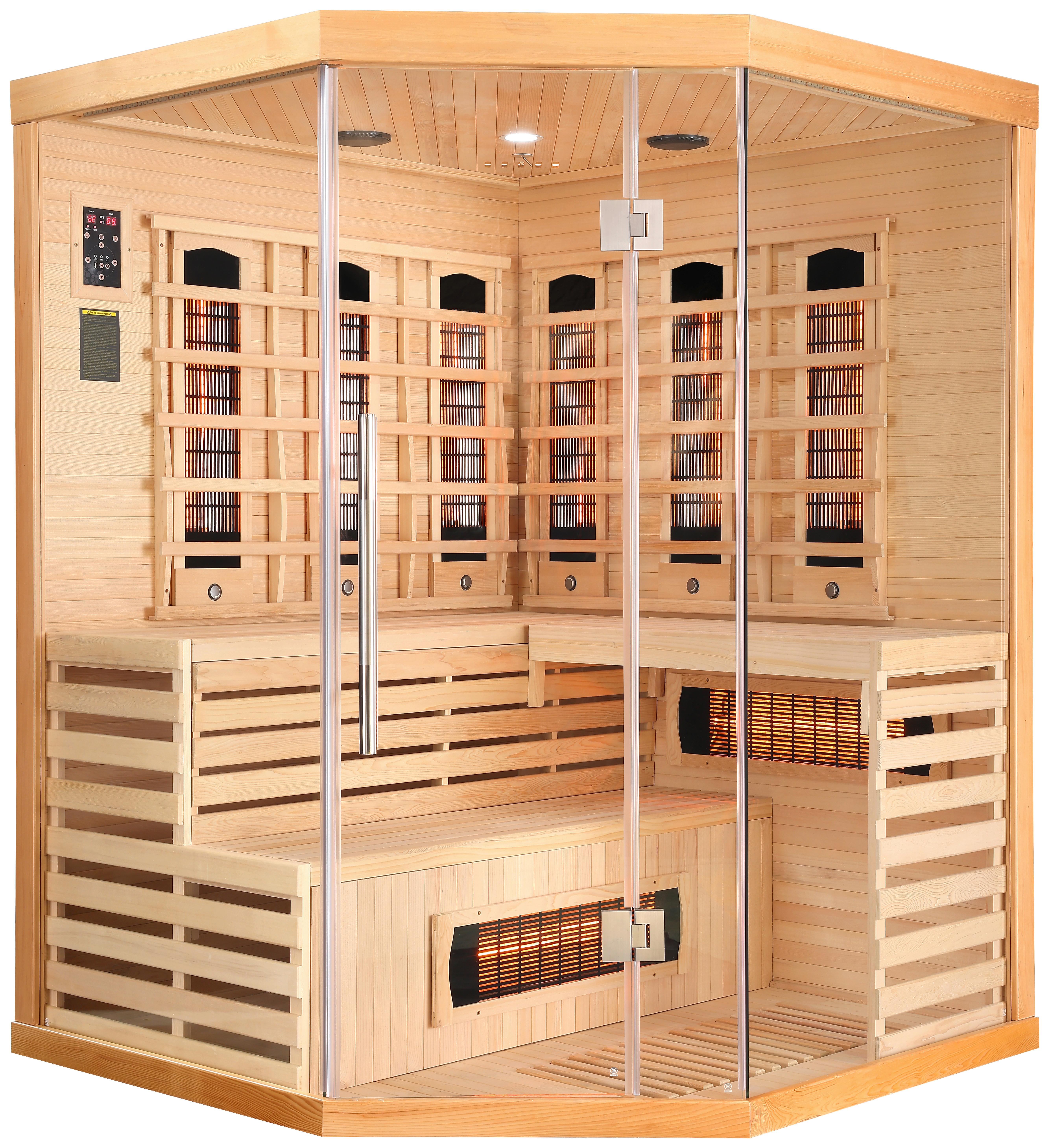 INFRAROTKABINE DELUXE B: 150 CM 3-4 PERSONEN - Braun, MODERN, Holz (150/200/150cm) - Sanotechnik